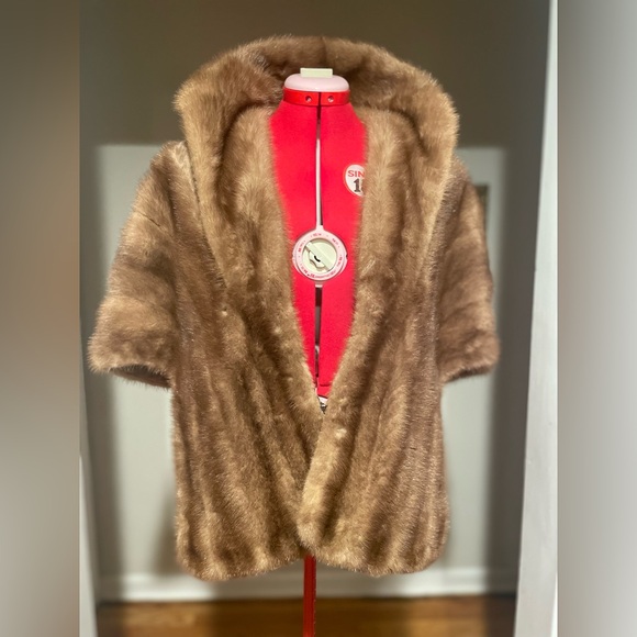 Stunning Vintage Denholm’s Brown Mink Fur Stole / Cape 1940s-1950s - Picture 4 of 12